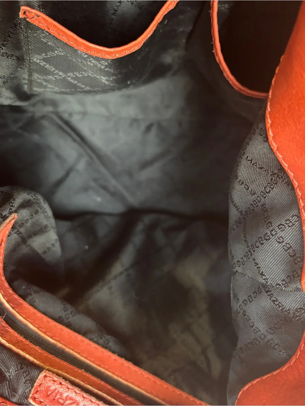 BCBGMaxAzria Rusty Red very soft leather slouchy hobo tote silver hardware